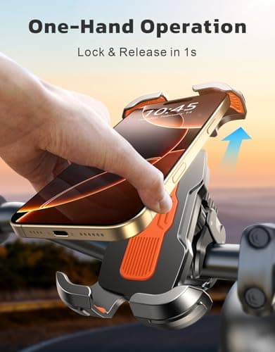 Rolgno Bike Phone Holder, [1s Release & 360° Rotate] Motorbike Phone Mount — view 2