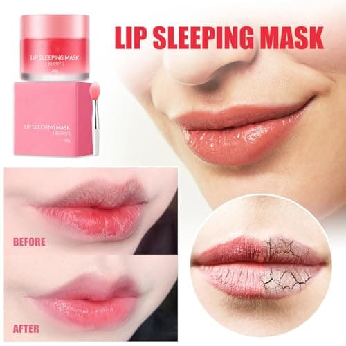Lip Mask - Lip Sleeping Mask - Lip Sleep Mask Overnight Lip Skincare Lip Oils - Lip Moisturiser for Dry Chapped Peeling Cracked Lips Fades Lip Lines, Lip Balm for Moisture Lip Care — view 2