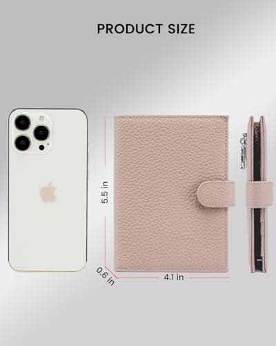 Karmiir RFID Passport Holder Travel Wallet for Women, Leather Passport Cover Wallet with Card Holders SIM Slots,Zippered Coins Pocket and Cash Slot Slim Compact Travel Wallet, Light Pink, S, Fashion — view 5