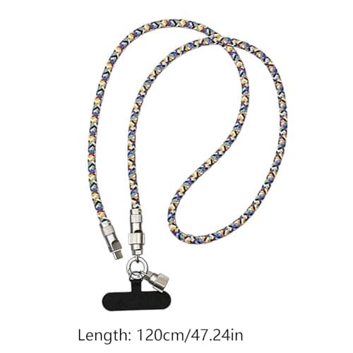 Knowlife Phone Lanyard Anti Theft | Portable Charging Cable,Fast Charger Cable 2-in-1 for Home Travel Tablet Smartwatch, Anti-Theft Smartphone Lanyard — view 6