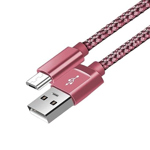 iTechCover Braided USB Cable Charging Cord/Charger Power Lead Wire Compatible with Juice Jumbo Marshmallow Speaker/Rose Gold / (1m / 3.3ft) — view 4