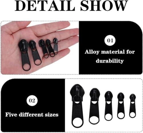10 PCS Zipper Pull and Repair Kit for Clothes, Jeans, Coats, Jackets, Backpacks and Luggage - Detachable Replacement Pulls — view 6