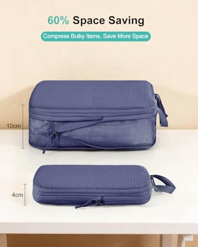 ECOHUB 4 Piece Compression Packing Cubes, Recycled Tear-Resistant Mesh — view 3