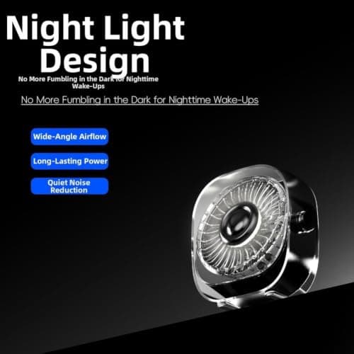 Kivivaka USB Desk Fan with Night Light 4 Quiet USB Desk Fan with Night — view 4