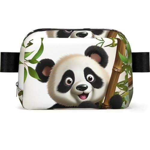 Fanny Pack For Women Men, Cute Panda Climb Bamboo Everywhere Belt Bag Waterproof Fashion Crossbody Waist Packs With Adjustable Strap Hip Bum Bag For Outdoor Hiking Running Travel