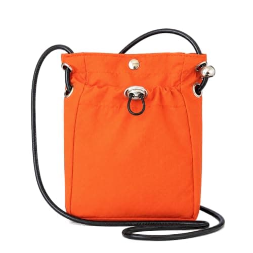 FACHOI Small Crossbody Bag for Women Men, Waterproof Mobile Phone Bags Womens Cross Body Sling Bags Mini Neck Pouches with Long Strap for Daily Commute Festival Workout F4-FBSJB (Orange)