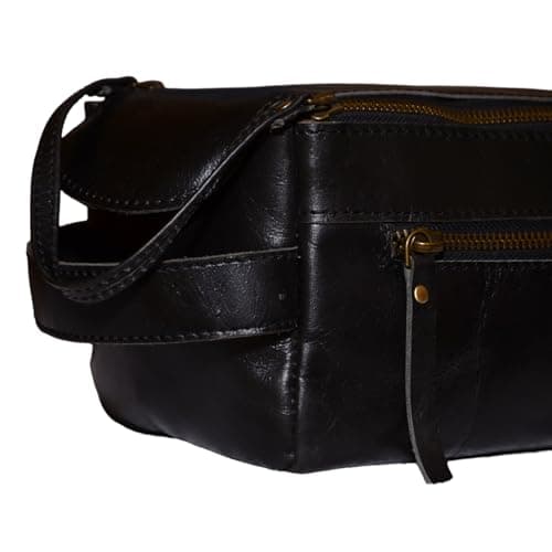 MILITARIA STUFFS Leather Toiletry Bag Dopp Kit : Vintage Unisex Travel Dopp Kit : for Toiletries, Cosmetics & More : Spacious Interior & Waterproof Lining : Compact, Fits Easily in Luggage (Brown), — view 3