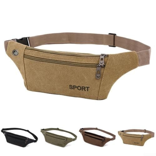 Honseadek Men Canvas Waist Bag Cross Body for sling Pouch for Running — view 4