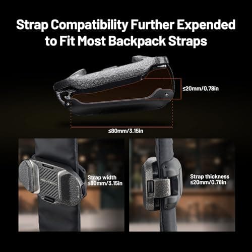 PGYTECH Beetle Camera Clip V2 with Plate Quick Release System for Sony, Nikon, Fuji, DSLR/SLR, Arca Quick Release Plate for Action Cameras Backpack Strap Mount — view 5
