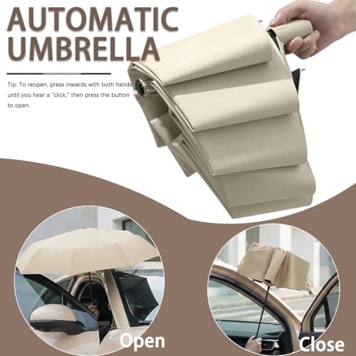 erised's bifrost Travel Folding Umbrella/Small Sun Protection for Suitcases Compact Pocket Umbrella for Women and Children/Automatic on and Off with Push Button/8 Ribs Outdoor UV Protection/Sun — view 3