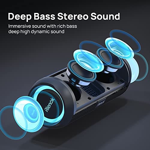 RIENOK Bluetooth Speaker 30W Wireless Speaker Portable Dual Pairing HD Stereo Sound IP67 Waterproof Bluetooth 5.0 Outdoor Sport Speaker — view 3