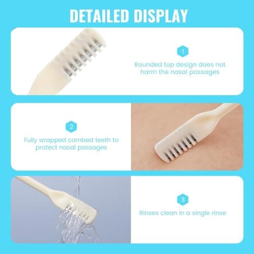 2 in 1 Nasal Hair Cutter, Upgrade 360° Portable Rotating Nostril Hair Removal Tool, Double Sided Nose Hair Blade, Nose Hair Trimmer with Ear Picker for Women Men Travel Essentials (Beige, 3PCS) — view 3