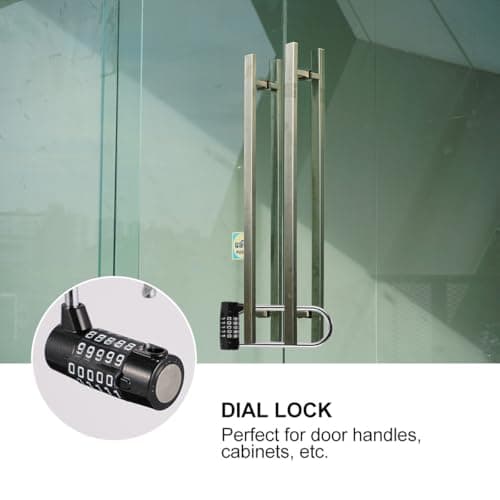 DIKACA Large U-Shaped Combination Padlock Plastic and Metal Material with 5 Digit Password Easy to Set Password, Hanging Lock for Cabinets and Home Use for Cabinet Wardrobe Door Handle — view 4