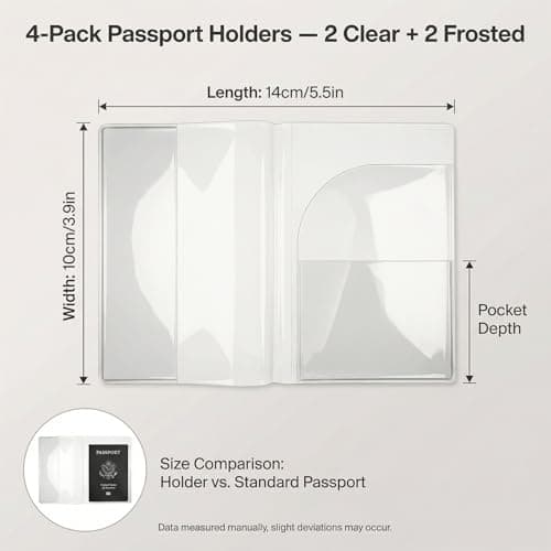 QBXMY7 4 Pcs UK Passport Covers Transparent, Waterproof Passport Holder — view 2