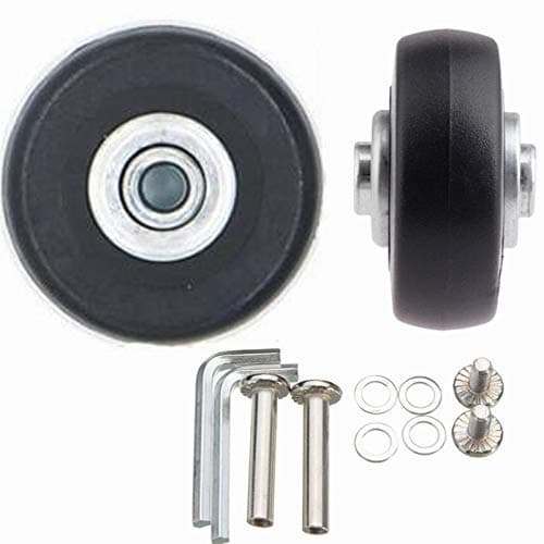 Pair of Luggage Suitcase Replacement Wheels Repair Axles Deluxe Repair Kit (64x24mm)