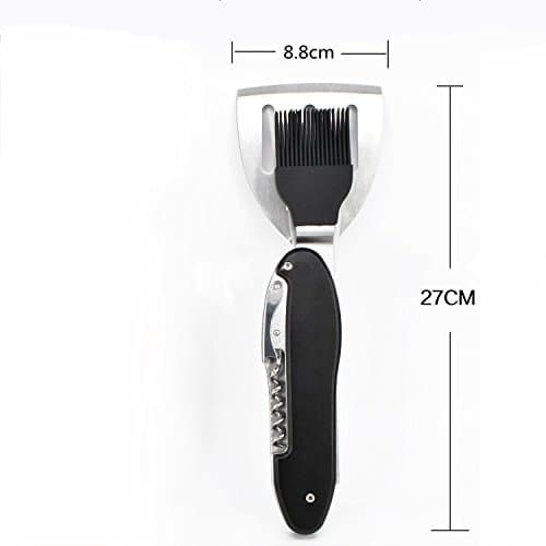 Barbecue tools, Lovebay 5-in-1 BBQ Grilling Multi utensils Stainless Steel Barbecue Grill Accessories Foldable and Detachable Tool Set Kit with Case Dishwasher Safe Best for Outdoor Grilling — view 5
