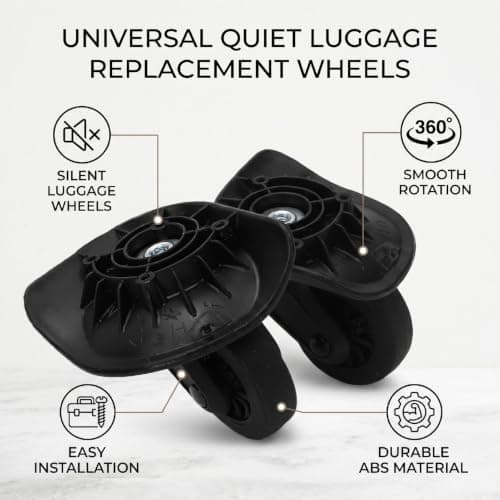 Alomejor Universal Luggage Suitcase Wheels, 2-Pack Silent Set — view 5