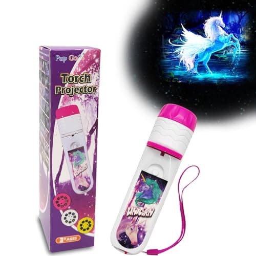 Pup Go Unicorn Torch and Projector for Kids Ages 3 4 5 6 7 8, 24 HD Images