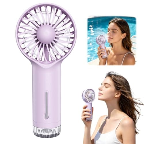 JytxhgzrVZ Portable Fan with Water Mist Spray, Mini USB Hand Fan Rechargeable, Fans Cooling Water Fan Handheld for Outdoor Indoor Summer Holiday Office, Travel Essentials (Purple B) — view 2