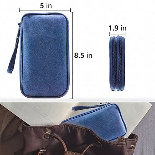 Teskyer Travel Cable Organiser Bag, Travel Essential, Navy Blue — view 6
