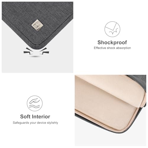 DOMISO Laptop Case Sleeve Protective Cover Compatible with MacBook Air 13 M4 M3 M2,MacBook Pro M2 M1,iPad Air/Pro,13 inch Dell,Lenovo, HP,Asus,Waterproof Computer Cases Bag,Dark Gray — view 6