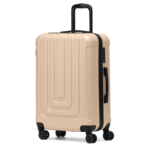 Flight Knight Premium Lightweight Suitcase - Built-in TSA Lock - 8 Spinner Wheels - ABS Hard Shell Check in Highly Durable Luggage - Medium - 67x45x26cm