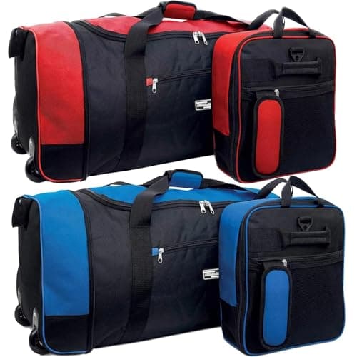 Large Holdall with Wheels, 82L Wheeled Duffle Bag, Black Rolling Travel Bag, Soft Luggage with Zipped Pockets for Holidays, Weekend Trips, Sports, Gym & Overnight Travel