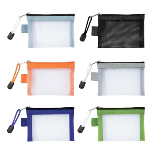 Small Toiletries Pouch with Zip, Mesh Zipper Pouch for Travel, 6 Pcs