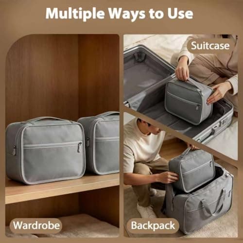 Mini Packing Cubes 6 PCS, 23x18x12CM Same Size Suitcase Organiser Bags, Packing Cubes for Suitcases Mini Set Only (Light Gray, 6 x Mini) — view 3