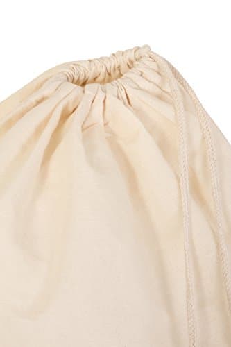 Bronta Mill Plain Natural 100% Cotton Drawstring Stuff Bags | Eco Friendly Storage Pouch | Beige - L - 50cm x 40cm — view 6