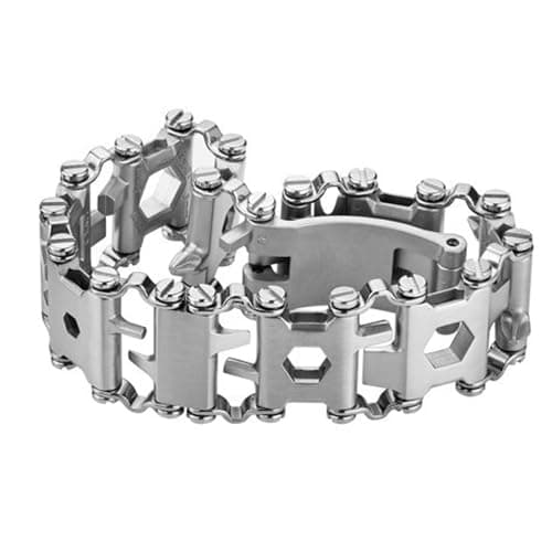 ieron Multitool Bracelet for Men - 29-in-1 Stainless Steel Multifunctional Bracelet, Travel-Friendly, Suitable for Sailing, Camping, Hiking - Silver, 21cm — view 4