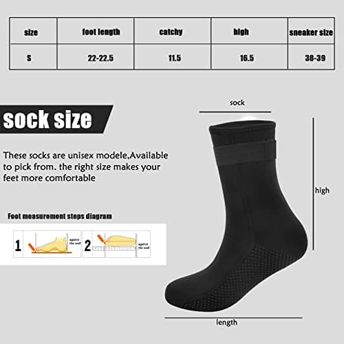 Neoprene Socks For Men Women, Non-Slip, Thermal Water Socks with Straps For Diving Snorkeling Surfing Sailing(XL) — view 3