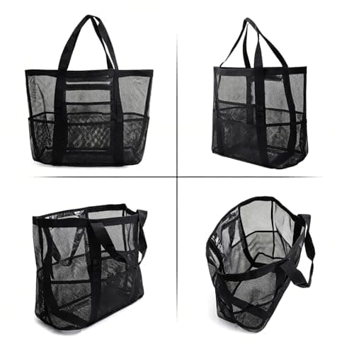 Ogetok Mesh Beach Bag, Extra Large Mesh Beach Tote Bag, Lightweight Oversized Pool Bags with 8 Pockets for Women and Men, Foldable Vacation Trip Essentials Beach Accessories — view 6