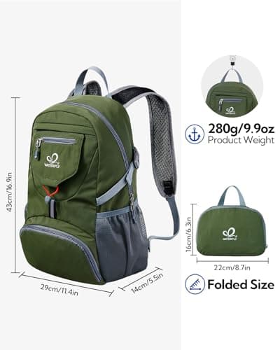 Waterfly Ultra Lightweight Foldable Backpack: 20L Packable Rucksack — view 3