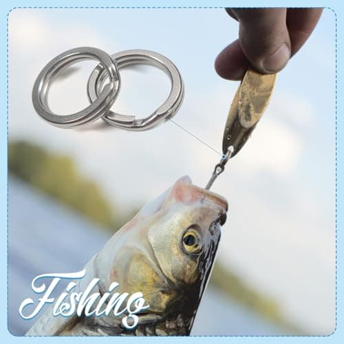 TOAOB 30pcs Flat Split Jump Rings 6mm Small Keyring Loops Stainless Steel Key Chain Rings for Fishing Hooks Keys Connector Craft Making — view 5