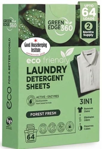 Green Edge 360 Laundry Detergent Sheets | Washing Strips | Up to 64 Loads