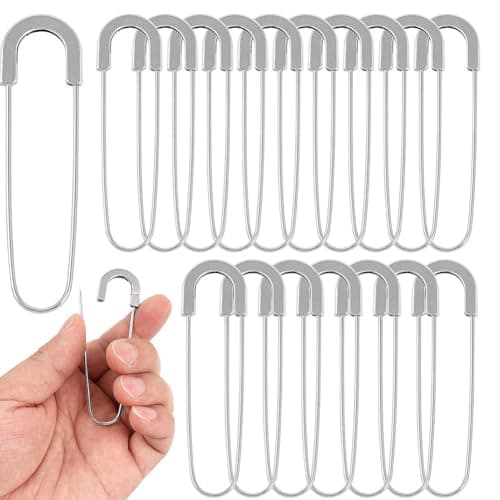 Erpmlyo Giant Safety Pins 3 Inch - 20 PCS Coilless Pins for Craft Projects