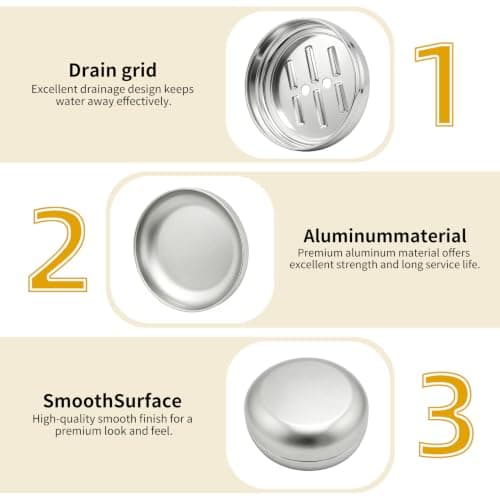 4 Pcs Travel Soap Cases, Aluminum Soap Box, 100ml, Round — view 3