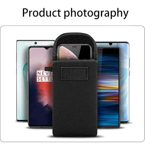KIMHOME Mobile Phone Case, Universal Waterproof Cover with Neck Strap Black — view 4