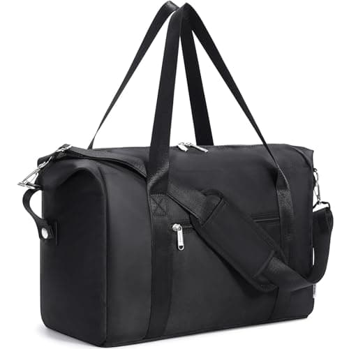 Narwey for Ryanair Cabin Bag 40x30x20 Underseat Foldable Travel Duffel Ryan Air Hospital Bag Carry on Hand Luggage Holdall Tote Weekend Overnight Bag for Women and Men 20L (Black)