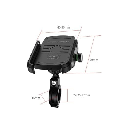 FUNOMOCYA Motorcycle Phone Holder 15W Wireless Charging Ip66 for outdoor — view 2