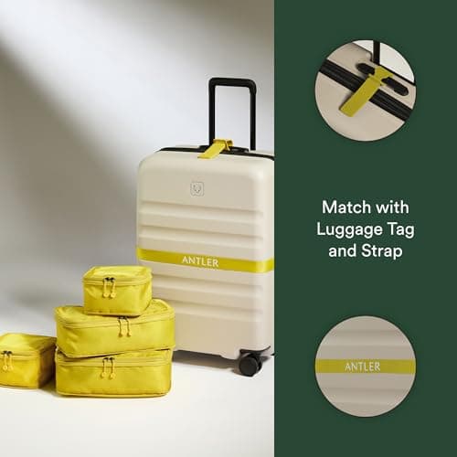 ANTLER - Compression Packing Cubes, Set of 4 Essential Packing Cubes for Suitcases and Backpacks - Holiday, Travel & Accessories Organiser, Easy Clothes and Shoe Storage - Gorse Yellow — view 6