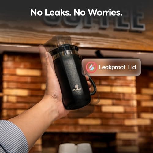 VAELORA Travel Mug — Leakproof Insulated Stainless Steel Coffee Cup 350ml — view 4