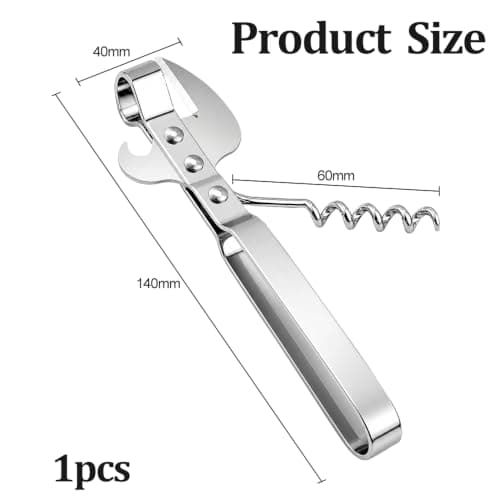 3-in-1 Corkscrew Wine Bottle Opener | Wine Opener Stainless Steel, Waiter's Friend All-in-One Corkscrew and Bottle Opener for Restaurant, Bar, Home | Sommelier Multi-Tool — view 2