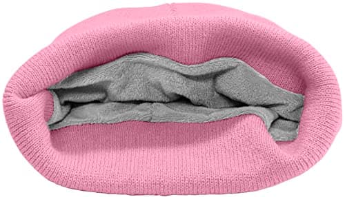 ATNKE Kids LED Lighted Beanie Hat,USB Rechargeable 4 LED Running Headlamp Ultra Bright Cap with Light Hands Free Head Torch Winter Warm Lined Fleece Knit Beany Gifts for Boys and Girls/Pink — view 4