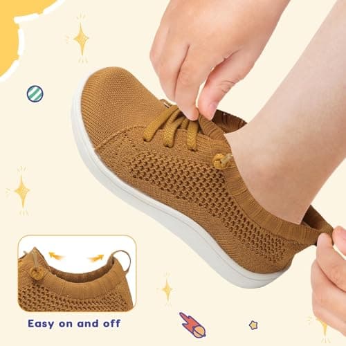 JOINFREE Toddler Barefoot Shoes Wide Toe Box Walking Trainers Brown — view 6