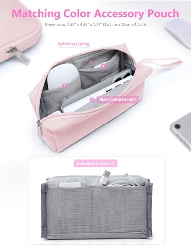 HYZUO 14-15 Inch Laptop Case Sleeve Bag Set for MacBook Air M5, Pale Pink — view 5