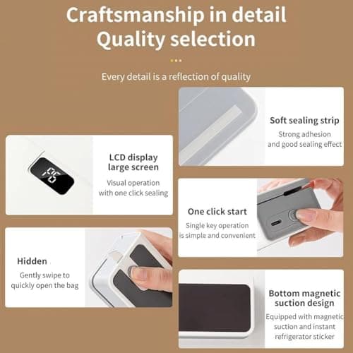 2-in 1 Mini Bag Sealer, Magnetic USB Rechargeable Vacuum Sealer with LED — view 4