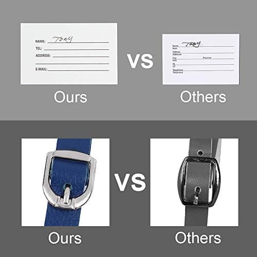 Luggage Tags, Microfiber Leather Personalized Suitcase Tag Set Luggage id Tags Labels Travel Accessories-Set of 4(Blue) — view 5