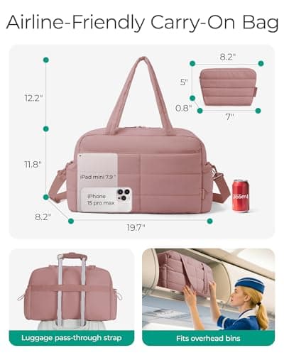 bagsmart 31L Travel Gym Duffle & Wet Pocket, Weekend Overnight Carry on Bag — view 4